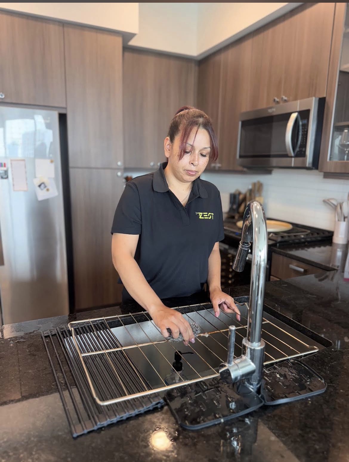 A Zest cleaner detailing a kitchen